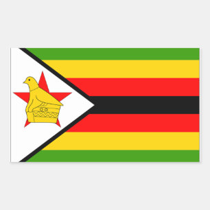 Adesivo Retangular Bandeira de Zimbabwe