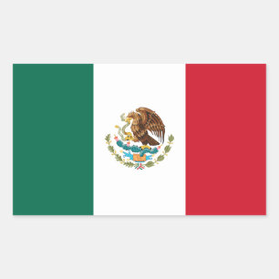 Adesivo Retangular Bandeira Decal do México