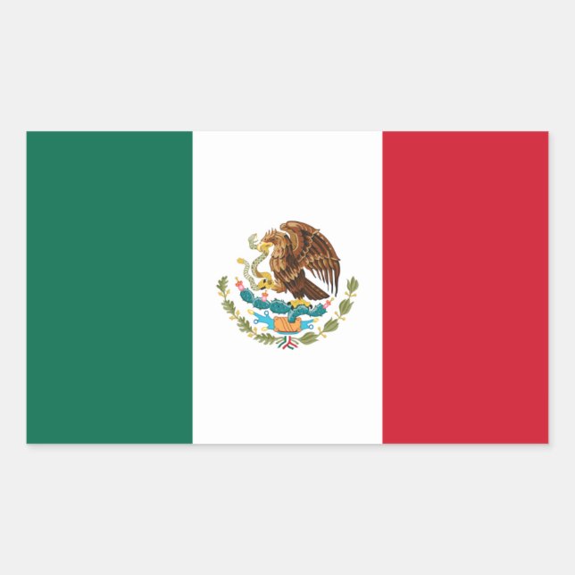 Adesivo Retangular Bandeira Decal do México (Frente)