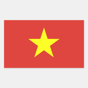 Adesivo Retangular Bandeira Decal do Vietname