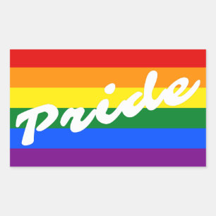 Adesivo Retangular Bandeira do arco-íris do orgulho gay do logotipo