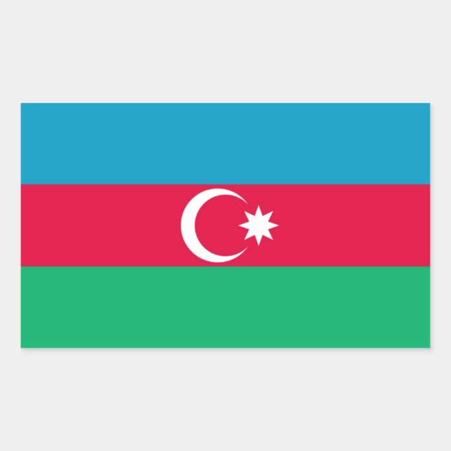 Adesivo Retangular Bandeira do Azerbaijão/Azerbaijão (Frente)