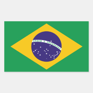 Adesivo Retangular Bandeira do Brasil