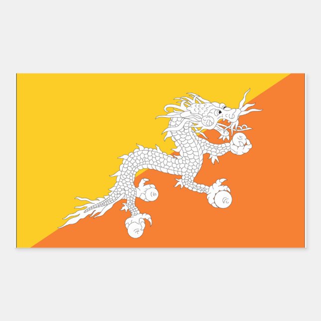 Adesivo Retangular Bandeira do Butão (Frente)