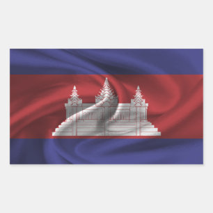 Adesivo Retangular Bandeira do Camboja