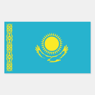 Adesivo Retangular Bandeira do Cazaquistão