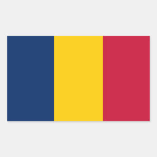 Adesivo Retangular Bandeira do Chade