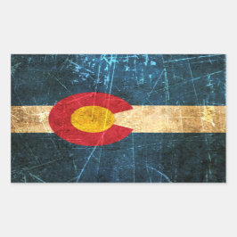 Adesivo Retangular Bandeira do Colorado Vestida e algemada