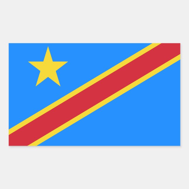 Adesivo Retangular Bandeira do Congo Quinxassa (Frente)