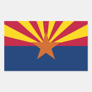 Adesivo Retangular Bandeira do estado da arizona, nação dos Estados