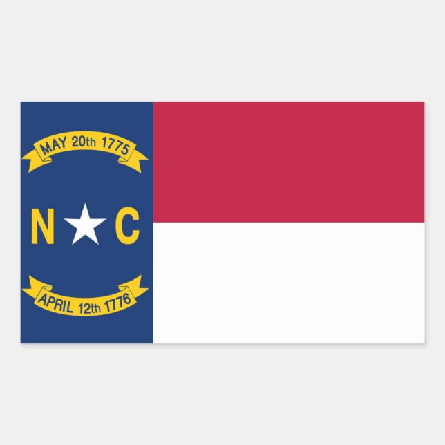 Adesivo Retangular Bandeira do Estado da Carolina do Norte (Frente)