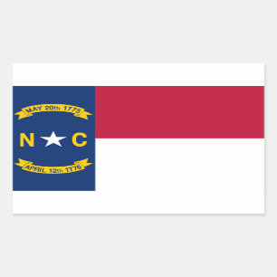 Adesivo Retangular Bandeira do Estado da Carolina do Norte