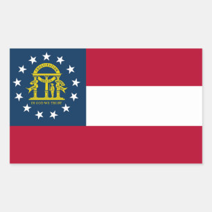 Adesivo Retangular Bandeira do Estado da Geórgia