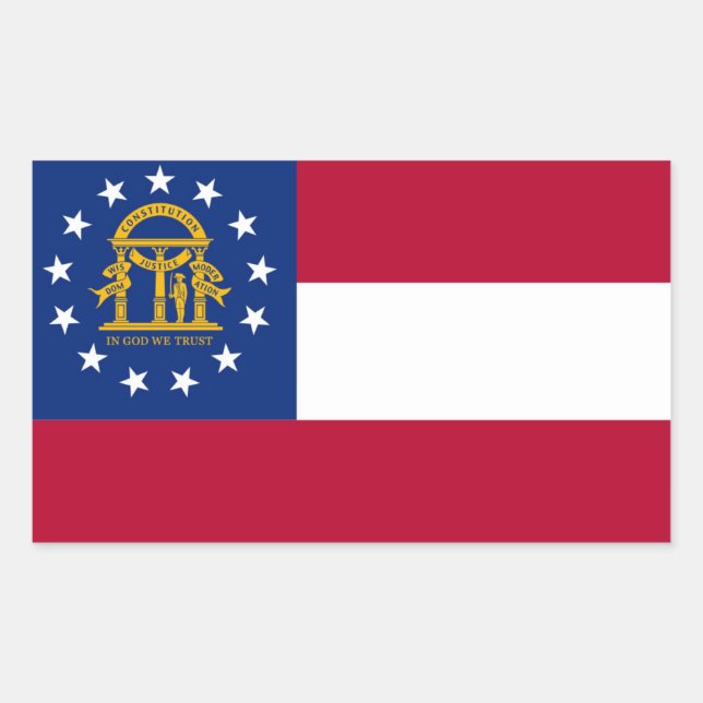 Adesivo Retangular Bandeira do Estado da Geórgia (Frente)