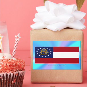 Adesivo Retangular Bandeira do Estado da Geórgia