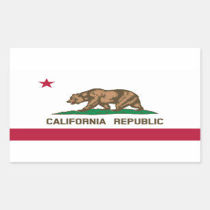 Adesivo Retangular Bandeira do Estado da República da Califórnia