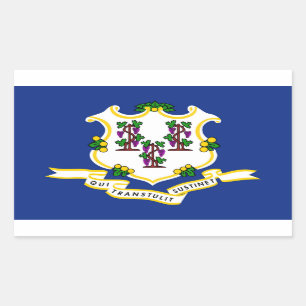 Adesivo Retangular bandeira do Estado de Connecticut