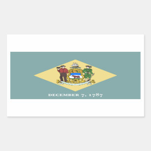 Adesivo Retangular Bandeira do estado de Delaware, os Estados Unidos
