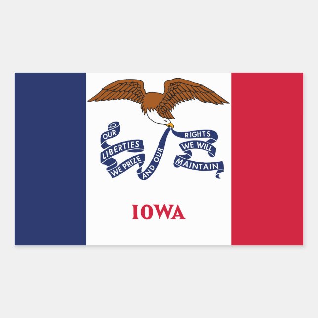 Adesivo Retangular Bandeira do Estado de Iowa (Frente)