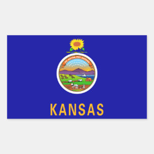 Adesivo Retangular Bandeira do estado de Kansas
