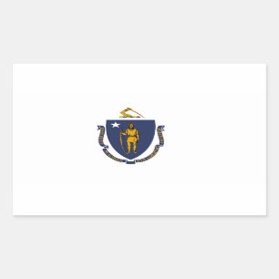 Adesivo Retangular Bandeira do estado de Massachusetts