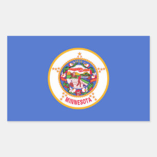 Adesivo Retangular Bandeira do estado de Minnesota