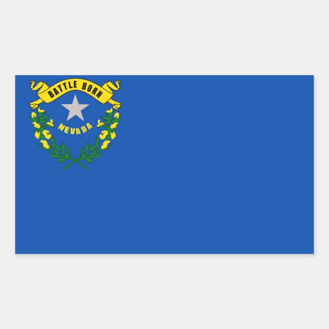 Adesivo Retangular Bandeira do Estado de Nevada (Frente)