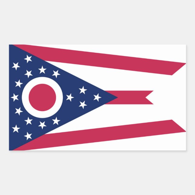 Adesivo Retangular bandeira do Estado de Ohio (Frente)