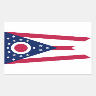 Adesivo Retangular Bandeira do Estado de Ohio