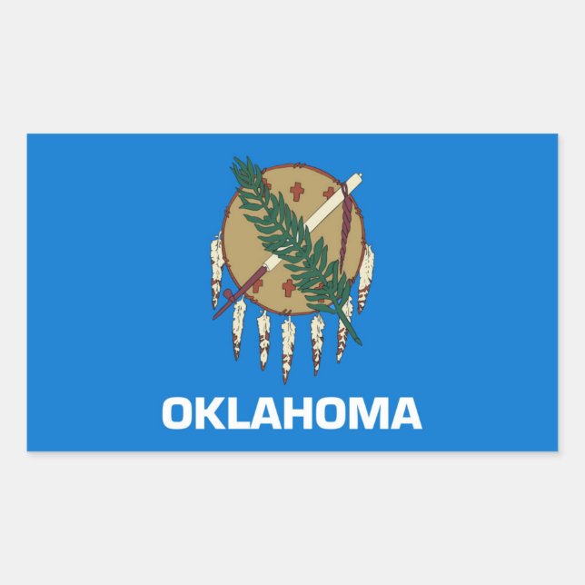 Adesivo Retangular Bandeira do Estado de Oklahoma (Frente)