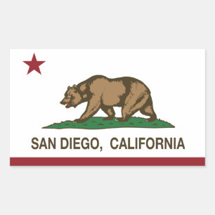 Adesivo Retangular Bandeira do estado de San Diego Califórnia
