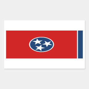 Adesivo Retangular Bandeira do estado de Tennessee