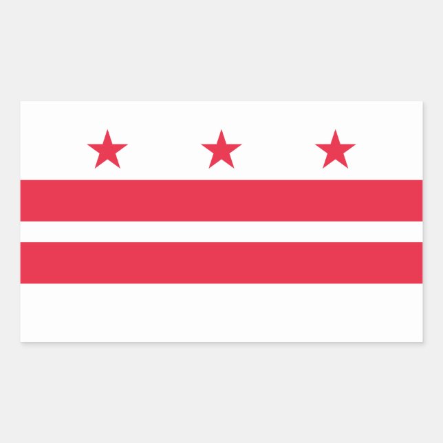 Adesivo Retangular Bandeira do Estado de Washington DC (Frente)