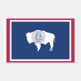 Adesivo Retangular Bandeira do estado de Wyoming