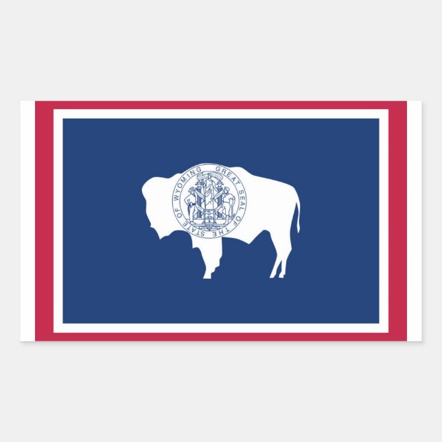 Adesivo Retangular Bandeira do Estado de Wyoming (Frente)