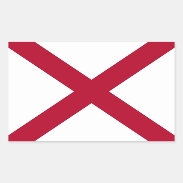 Adesivo Retangular Bandeira do Estado do Alabama (Frente)