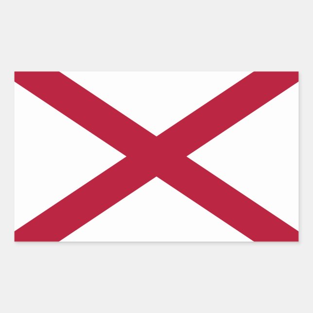 Adesivo Retangular Bandeira do Estado do Alabama (Frente)