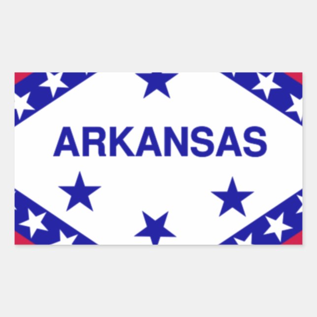 Adesivo Retangular Bandeira do estado do Arkansas (Frente)