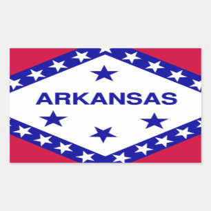 Adesivo Retangular Bandeira do estado do Arkansas