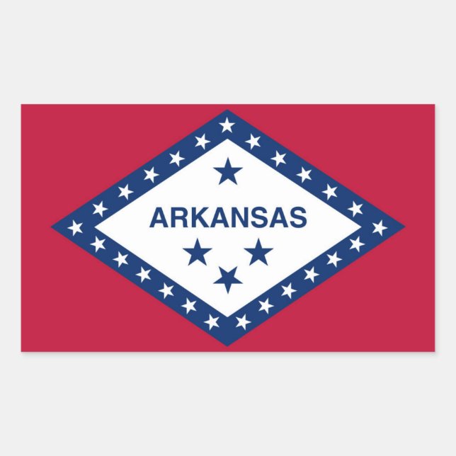 Adesivo Retangular Bandeira do Estado do Arkansas (Frente)