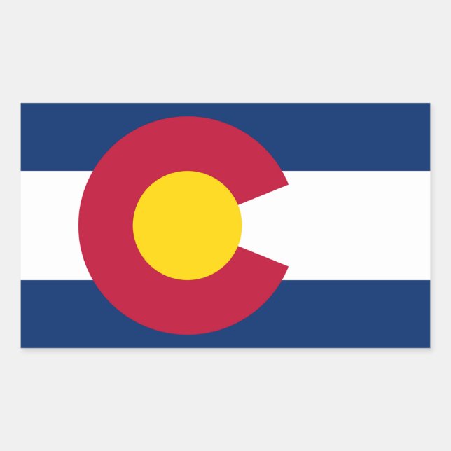 Adesivo Retangular Bandeira do Estado do Colorado (Frente)