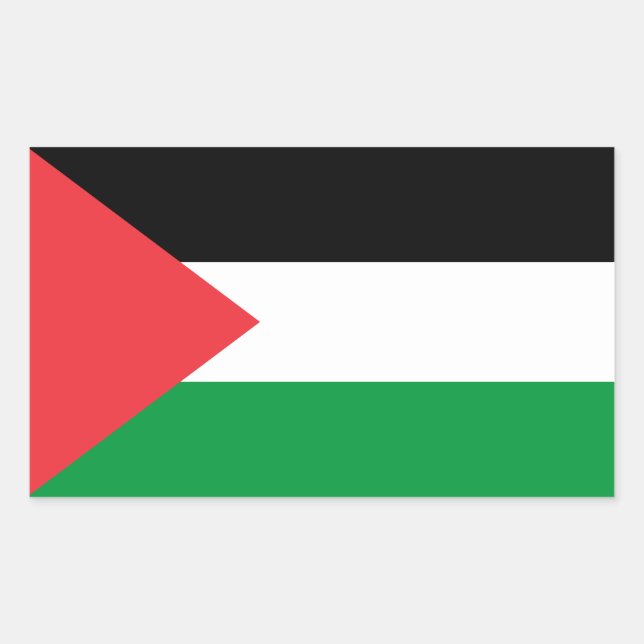 Adesivo Retangular bandeira do Estado Palestino (Frente)