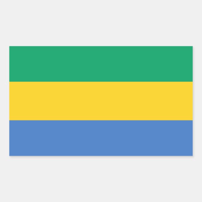 Adesivo Retangular Bandeira do Gabão (Frente)
