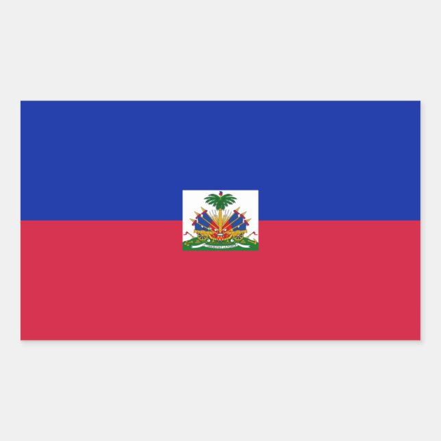 Adesivo Retangular Bandeira do Haiti/Haiti (Frente)