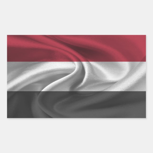 Adesivo Retangular Bandeira do Iêmen (Frente)