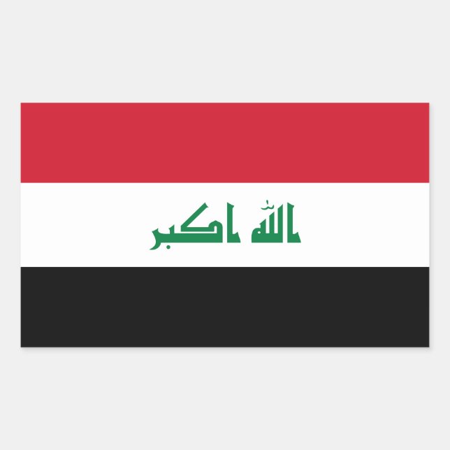 Adesivo Retangular Bandeira do Iraque (Frente)