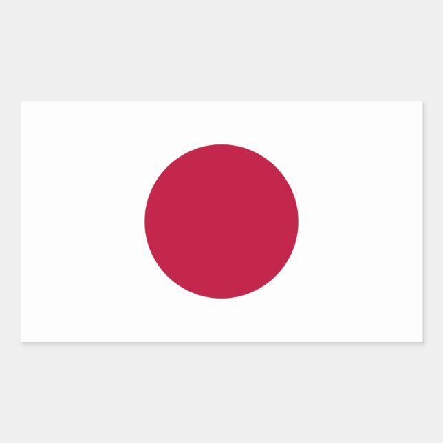 Adesivo Retangular Bandeira do Japão: Hinomaru, Nisshōki, Sol Nascent (Frente)