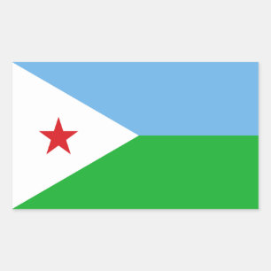 Adesivo Retangular Bandeira do Jibutiano, Bandeira do Jibuti
