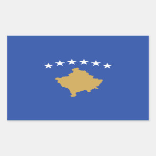 Adesivo Retangular Bandeira do Kosovo
