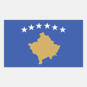 Adesivo Retangular Bandeira do Kosovo